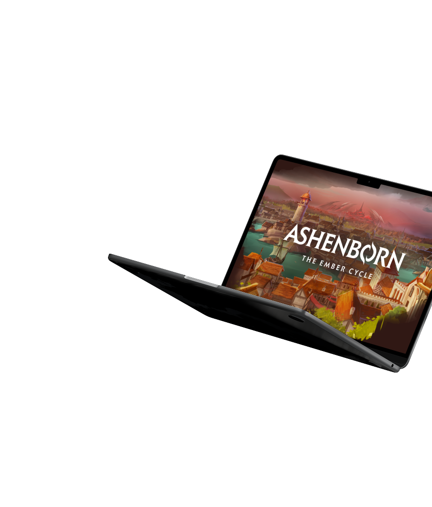 Ashenborn Digital Experience on MacBook