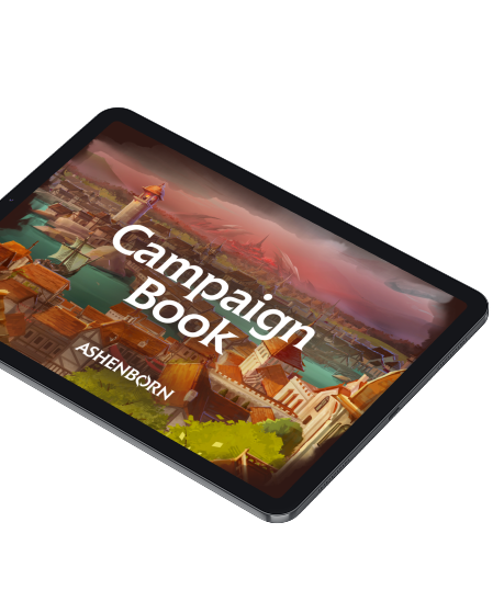 Ashenborn Digital Campaign Book on Tablet